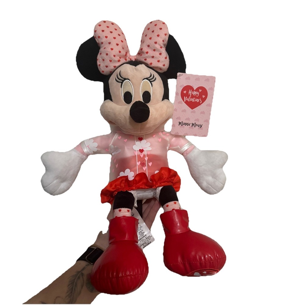 Disney Store 2020 Minnie Mouse Valentine's Day Plush Rain Coat 16" New 1024‎